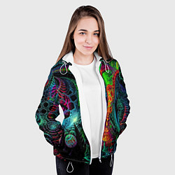 Куртка с капюшоном женская Фантастическая авангардная композиция Абстракция F, цвет: 3D-белый — фото 2