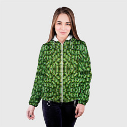 Куртка с капюшоном женская Множество людей огуречного цвета, цвет: 3D-белый — фото 2
