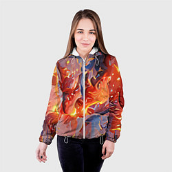 Куртка с капюшоном женская Lava & flame, цвет: 3D-белый — фото 2