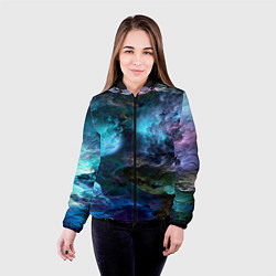 Куртка с капюшоном женская Неоновые облака neon clouds, цвет: 3D-черный — фото 2