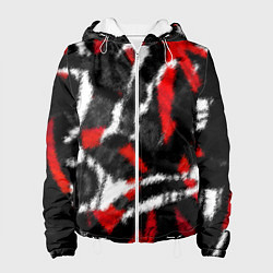 Куртка с капюшоном женская Масляная Аэрография Краска Штрихи, цвет: 3D-белый