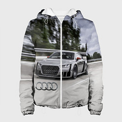 Женская куртка Ауди на скоростном шоссе Audi on the expressway