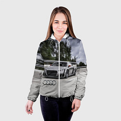 Куртка с капюшоном женская Ауди на скоростном шоссе Audi on the expressway, цвет: 3D-белый — фото 2