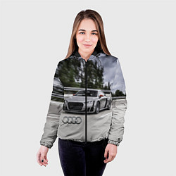 Куртка с капюшоном женская Ауди на скоростном шоссе Audi on the expressway, цвет: 3D-черный — фото 2