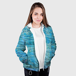 Куртка с капюшоном женская Abstract pattern Waves Абстрактный паттерн Волны, цвет: 3D-белый — фото 2