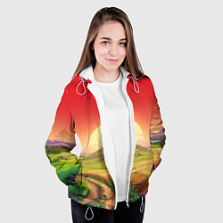 Куртка с капюшоном женская Дорога к солнцу, цвет: 3D-белый — фото 2