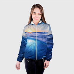 Куртка с капюшоном женская Грань между небом и водой, цвет: 3D-белый — фото 2