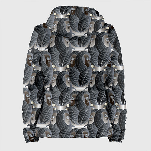 Женская куртка Стильные черные листья / 3D-Черный – фото 2