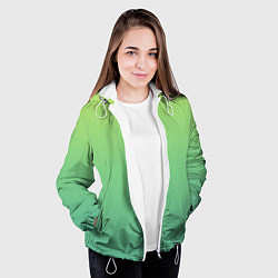 Куртка с капюшоном женская Shades of Green GRADIENT, цвет: 3D-белый — фото 2