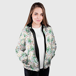 Куртка с капюшоном женская Цветы Нежные Лилии, цвет: 3D-черный — фото 2