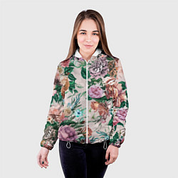Куртка с капюшоном женская Color floral pattern Expressionism Summer, цвет: 3D-белый — фото 2