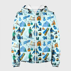 Куртка с капюшоном женская SKI TRAIL, цвет: 3D-белый