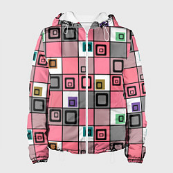 Женская куртка Розовый геометрический узор Geometric shapes
