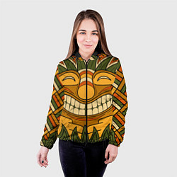 Куртка с капюшоном женская Polynesian tiki LUCKY, цвет: 3D-черный — фото 2