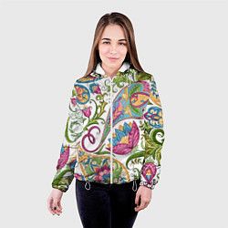 Куртка с капюшоном женская Fashionable floral Oriental pattern Summer 2025, цвет: 3D-белый — фото 2