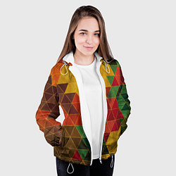 Куртка с капюшоном женская Треугольная старая стена, цвет: 3D-белый — фото 2