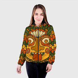 Куртка с капюшоном женская Polynesian tiki TRICKY, цвет: 3D-черный — фото 2