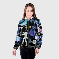 Куртка с капюшоном женская Underground pattern Fashion 2077, цвет: 3D-белый — фото 2
