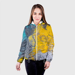 Куртка с капюшоном женская Извержение Красок, цвет: 3D-белый — фото 2
