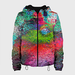 Куртка с капюшоном женская Pointillism Art Fashion trend, цвет: 3D-черный