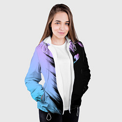 Куртка с капюшоном женская Хвост феи - neon, цвет: 3D-белый — фото 2