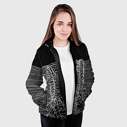 Куртка с капюшоном женская Чёрно-белый объёмный растр, цвет: 3D-черный — фото 2