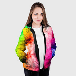 Куртка с капюшоном женская Взрыв Красок I Дым, цвет: 3D-черный — фото 2