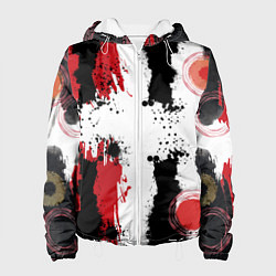 Куртка с капюшоном женская Живописная Абстракция, цвет: 3D-белый