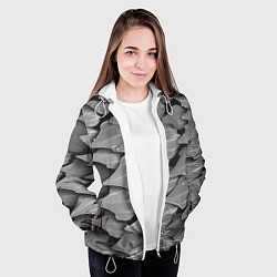 Куртка с капюшоном женская Кожа акулы - броня, цвет: 3D-белый — фото 2