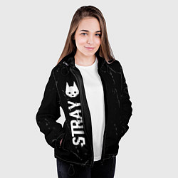 Куртка с капюшоном женская Stray glitch на темном фоне: вертикально, цвет: 3D-черный — фото 2