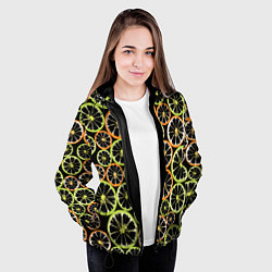 Куртка с капюшоном женская Цитрусовый микс, цвет: 3D-черный — фото 2