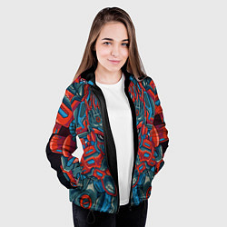 Куртка с капюшоном женская Робот-монстр, цвет: 3D-черный — фото 2