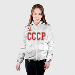 Куртка с капюшоном женская СССР - Союз Советских Социалистических Республик, цвет: 3D-белый — фото 2
