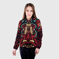 Куртка с капюшоном женская Галактический костюм робота, цвет: 3D-черный — фото 2