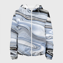 Куртка с капюшоном женская Серебристая поверхность воды, цвет: 3D-белый