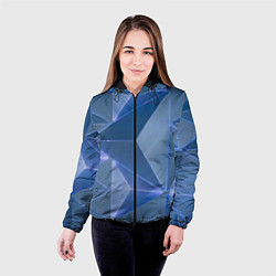 Куртка с капюшоном женская Неоновая киберпанк броня - Синий, цвет: 3D-черный — фото 2