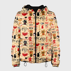 Куртка с капюшоном женская Start your day with of coffee, цвет: 3D-черный