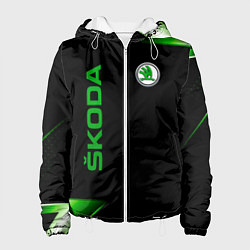 Куртка с капюшоном женская Skoda Sport Абстракция, цвет: 3D-белый