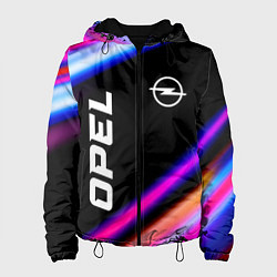 Куртка с капюшоном женская Opel speed lights, цвет: 3D-черный
