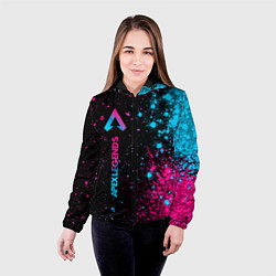 Куртка с капюшоном женская Apex Legends - neon gradient: по-вертикали, цвет: 3D-черный — фото 2