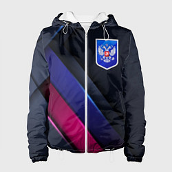 Куртка с капюшоном женская Dark Герб России, цвет: 3D-белый