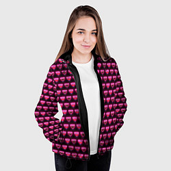 Куртка с капюшоном женская Poppy Playtime - Kissy Missy Pattern - Huggy Wuggy, цвет: 3D-черный — фото 2
