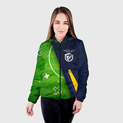 Куртка с капюшоном женская Benfica football field, цвет: 3D-черный — фото 2