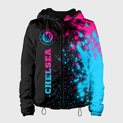 Куртка с капюшоном женская Chelsea - neon gradient: по-вертикали, цвет: 3D-черный