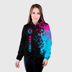 Куртка с капюшоном женская Chelsea - neon gradient: по-вертикали, цвет: 3D-черный — фото 2