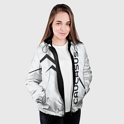 Куртка с капюшоном женская Caucasus Mountains надпись Кавказ на английском с, цвет: 3D-черный — фото 2