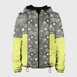 Куртка с капюшоном женская Абстрактный узор с неоновыми вставками, цвет: 3D-черный