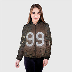 Куртка с капюшоном женская Номер 99 на ржавом металле, цвет: 3D-черный — фото 2