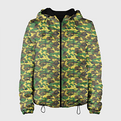 Куртка с капюшоном женская Камуфляж Дубок ВСР-93 мелкий, цвет: 3D-черный