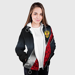 Куртка с капюшоном женская Red & black Russia, цвет: 3D-белый — фото 2